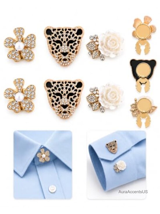 Other - 6 Detachable Button Covers for Blouses, Dresses, Coats, Scarves - No Sew